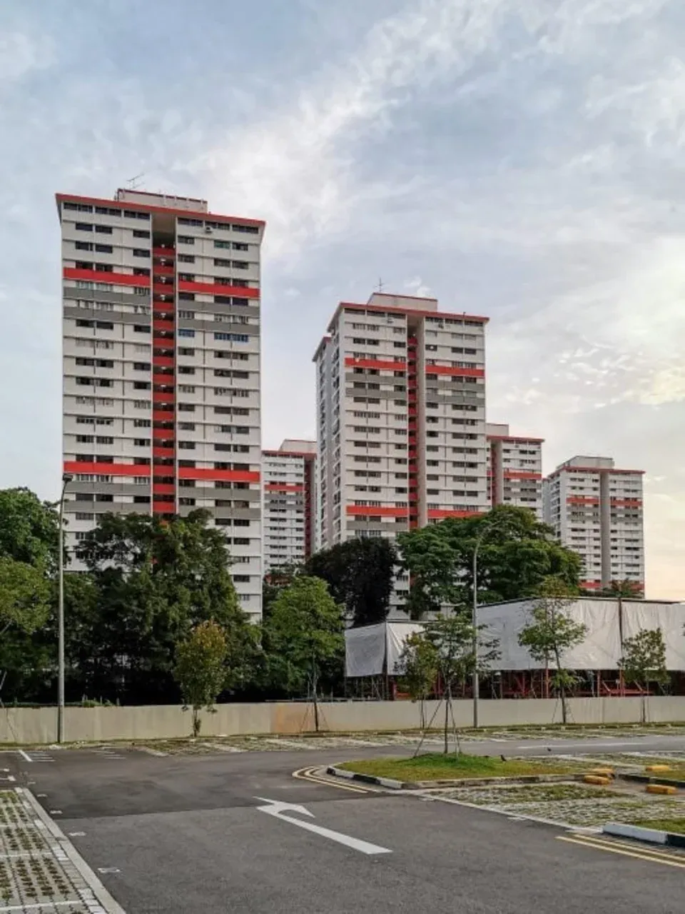 HDB blocks along Stirling Road, Queenstown
